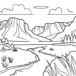 Wyoming Landscape Coloring Page 69982-56226