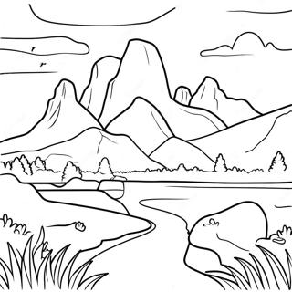 Wyoming Landscape Coloring Page 69982-56227