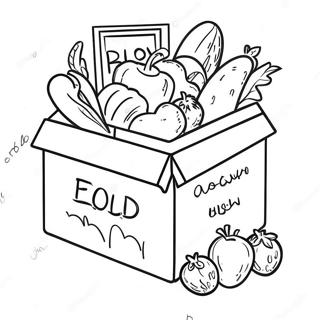 Colorful Food Donation Box Coloring Page 70003-56245