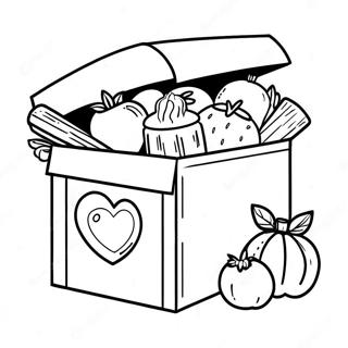 Colorful Food Donation Box Coloring Page 70003-56246