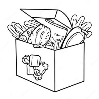 Colorful Food Donation Box Coloring Page 70003-56247