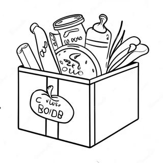 Colorful Food Donation Box Coloring Page 70003-56248