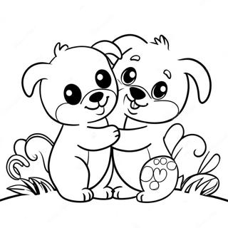 Cute Hugging Animals Coloring Page 70012-56242