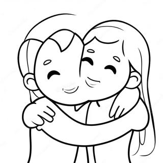 Happy Friends Hugging Coloring Page 70013-56251