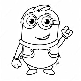 Funny Minion Kevin With Glasses Coloring Page 70033-56262