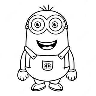 Funny Minion Kevin With Glasses Coloring Page 70033-56263