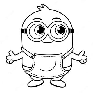 Funny Minion Kevin With Glasses Coloring Page 70033-56264