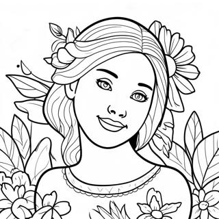 Esperanza With Beautiful Flowers Coloring Page 70043-56273