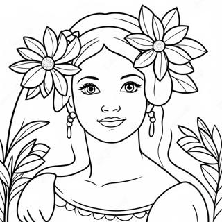 Esperanza With Beautiful Flowers Coloring Page 70043-56274