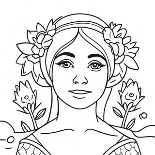 Esperanza With Beautiful Flowers Coloring Page 70043-56276