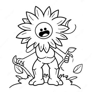 Gargantuar Zombie With Giant Sunflower Coloring Page 70073-56295