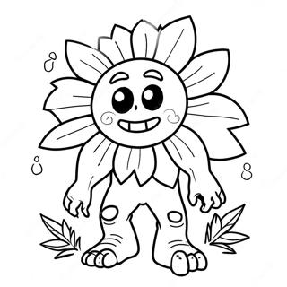 Gargantuar Zombie With Giant Sunflower Coloring Page 70073-56296