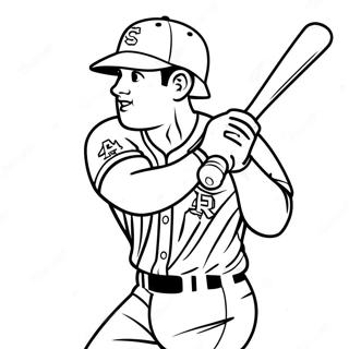 Astros Player Swinging Bat Coloring Page 70133-56342