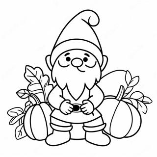 Thanksgiving Gnome Coloring Pages