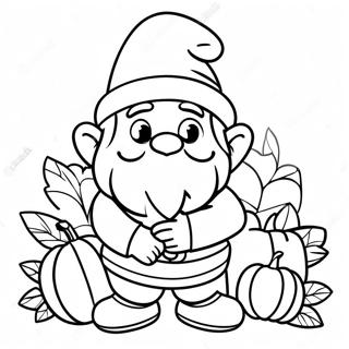 Thanksgiving Gnome Coloring Page 70172-56378