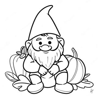 Thanksgiving Gnome Coloring Page 70172-56380