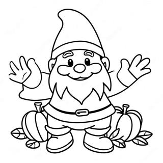 Thanksgiving Gnome Coloring Pages