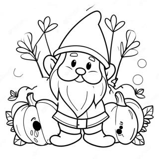 Cheerful Thanksgiving Gnome Coloring Page 70173-56374