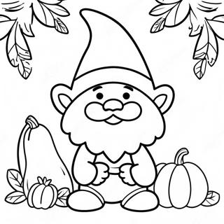 Cheerful Thanksgiving Gnome Coloring Page 70173-56375