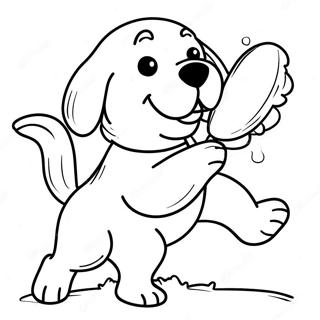 Golden Retriever Playing Fetch Coloring Page 701-555