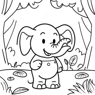 Babar In A Colorful Jungle Coloring Page 70203-56412