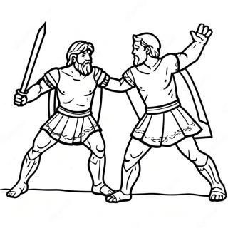 David And Saul Epic Battle Coloring Page 70212-56402