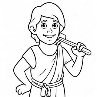 David With Slingshot And Stone Coloring Page 70213-56405