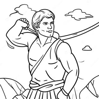 David With Slingshot And Stone Coloring Page 70213-56406