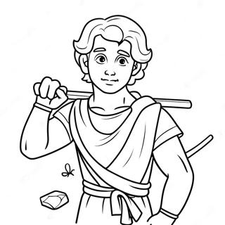 David With Slingshot And Stone Coloring Page 70213-56407