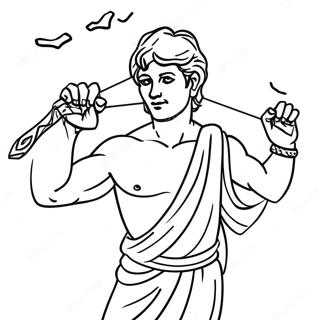 David With Slingshot And Stone Coloring Page 70213-56408