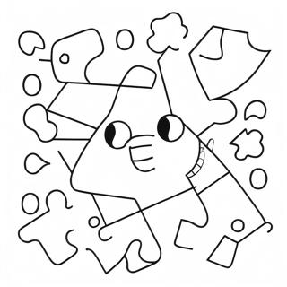 Puzzle Coloring Page With Fun Shapes 7021-5770