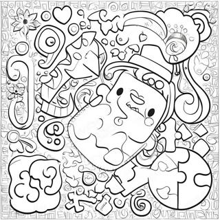 Puzzle Coloring Page With Fun Shapes 7021-5772