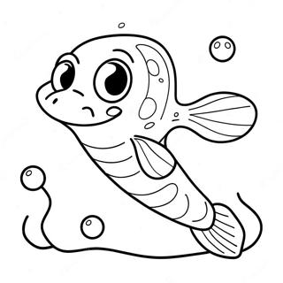 Cute Tadpole Swimming Coloring Page 70233-56428