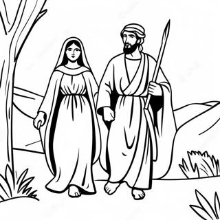 Mary And Joseph Traveling To Bethlehem Coloring Page 70312-56486