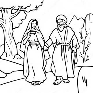 Mary And Joseph Traveling To Bethlehem Coloring Page 70312-56487