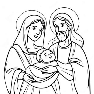 Mary And Joseph With Baby Jesus Coloring Page 70313-56490