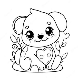 Valentine Cute Puppy Coloring Page 70332-56498