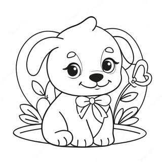 Valentine Cute Puppy Coloring Page 70332-56499