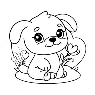 Valentine Cute Puppy Coloring Page 70332-56500