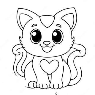 Adorable Valentine Kitten Coloring Page 70333-56505