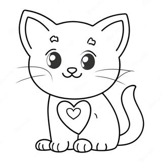 Adorable Valentine Kitten Coloring Page 70333-56508