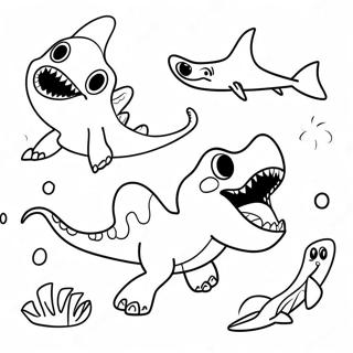 Dinosaur Shark Coloring Pages