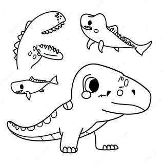 Friendly Dinosaur Shark Coloring Page 70343-56516