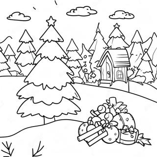 Festive Christmas Tree Farm Scene Coloring Page 70363-56541