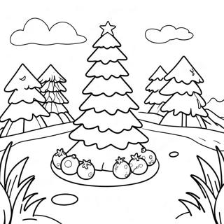 Festive Christmas Tree Farm Scene Coloring Page 70363-56542