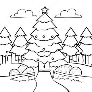 Festive Christmas Tree Farm Scene Coloring Page 70363-56543