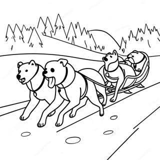 Dog Sled Team Racing Through Snow Coloring Page 70382-56540