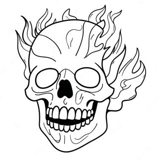 Flaming Skull Coloring Page 70422-56571