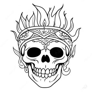 Flaming Skull Coloring Page 70422-56572