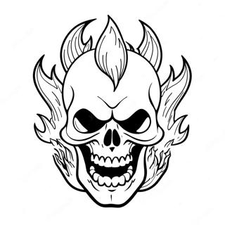 Angry Flaming Skull Coloring Page 70423-56577